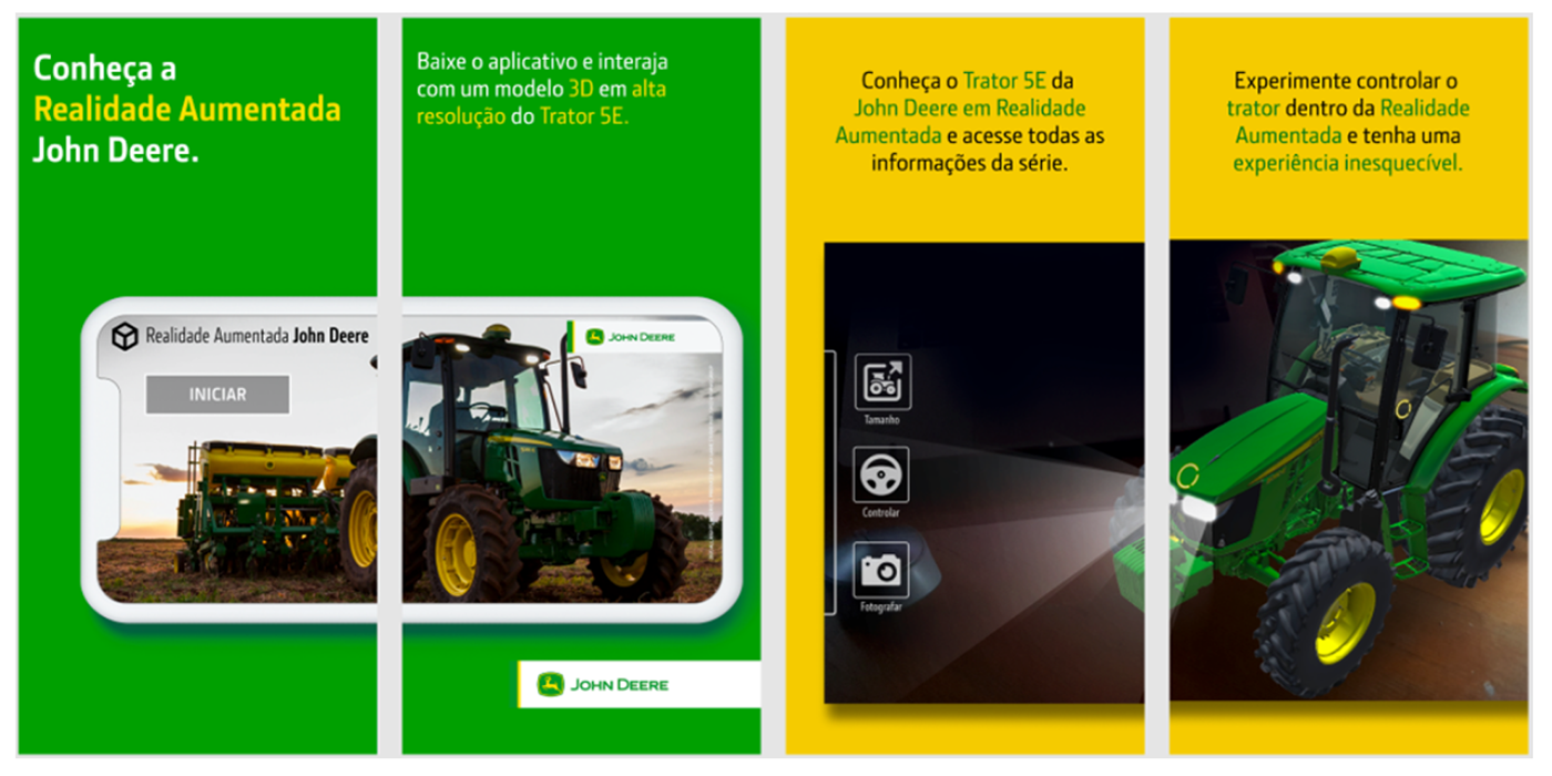 Demonstração visual do aplicativo John Deere AR